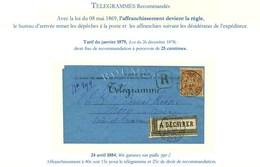 Càd CRECY-EN-BRIE / S.ET MARNE / N° 94 Sur Télégramme Recommandé Local. 1884. - SUP. - R. - 1876-1878 Sage (Tipo I)