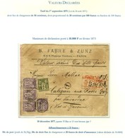 Càd PARIS / PL. DE LA BOURSE / N° 72 + 95 Bande De 3 + 1 Ex. (descriptif De Chargement Rouge Au Recto) 18 DEC. 77 Sur Le - 1876-1878 Sage (Tipo I)