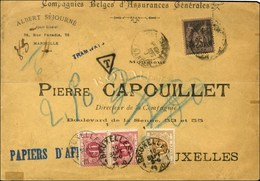 Càd / N° 97 Sur Papiers D'affaires Insuffisamment Affranchis Pour Bruxelles, à L'arrivée Càd BRUXELLES / Timbre-Taxe 50c - 1876-1878 Sage (Typ I)