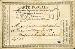 Càd T 17 ST ETIENNE (84) Taxe 40 DT Sur CP Pour Lyon. 1875. - SUP. - R. - 1859-1959 Lettres & Documents