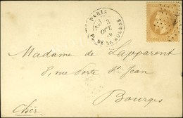Etoile 1 / N° 28 Càd PARIS / PL. DE LA BOURSE 3 OCT. 70 Sur Carte Pour Bourges Sans Càd D'arrivée. L'ARMAND BARBES Proba - Guerre De 1870
