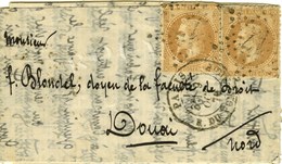 Etoile 17 / N° 28 (2) Càd PARIS / R. DU PONT-NEUF 9 OCT. 70 Sur Lettre Pour Douai, Au Verso Càd De Passage LILLE A PARIS - Krieg 1870