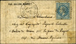 Etoile 38 (rare) / N° 29 Càd PARIS / R. DES FEUILLANTINES 10 OCT. 70 Sur Lettre Avec Texte Datée De Paris Le 10 Octobre  - War 1870