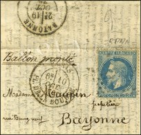 Etoile 1 / N° 29 Càd PARIS / PL. DE LA BOURSE 10 OCT. 70 Sur Lettre Pour Bayonne, Au Verso Càd D'arrivée 19 OCT. 70. LE  - Guerre De 1870