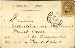 Etoile 7 / N° 28 (leg Def) Càd PARIS / R. DES Vlles HAUDRtes 24 OCT. 70 Sur Carte REPUBLIQUE FRANCAISE Pour St Omer. Au  - Guerra Del 1870