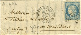 Etoile 35 / N° 37 Càd PARIS / MINISTÈRE DES FINANCES 25 OCT. 70 Sur Lettre Pour Le Mas-d'Azil, Au Verso Càd De Passage B - War 1870