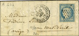 Etoile 35 / N° 37 Càd PARIS / MINISTERE DES FINANCES 30 OCT. 70 Sur Lettre Pour Le Mas-d'Azil, Au Verso Càd De Passage B - Guerra Del 1870