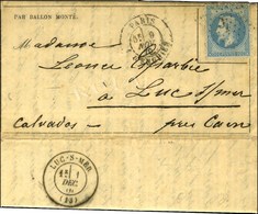 Etoile 4 / N° 29 Càd PARIS / R. D'ENGHIEN 9 NOV. 70 Sur Gazette N° 6 Pour Luc Sur Mer. Au Verso, Càd D'arrivée 1 DEC. 70 - Krieg 1870