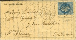 Etoile 22 / N° 29 Càd PARIS / R. TAITBOUT 9 NOV. 70 Sur Lettre Pour St Brieuc. Au Verso, Càd D'arrivée 29 NOV. 70. LE DA - War 1870