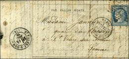 Etoile 7 / N° 37 Càd PARIS / R. DES Vles HAUDtes 22 NOV. 70 Sur Dépêche-ballon N° 8 Pour St Valery Sur Somme, Au Verso C - Krieg 1870