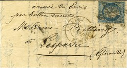 Etoile 21 / N° 37 Càd PARIS / R. ST ANTOINE 1 DEC. 70 Sur Lettre Pour Lesparre. Au Recto, Mention Manuscrite '' Armée De - Krieg 1870