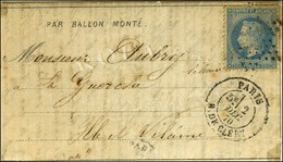 Etoile 24 / N° 29 Càd PARIS / R. DE CLERY 2 DEC. 70 Sur Dépêche-ballon N° 11 Pour La Guerche, Au Verso Càd D'arrivée 7 D - War 1870