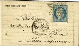 Etoile 1 / N° 37 Càd PARIS / PL. DE LA BOURSE 5 DEC. 70 Sur Lettre PAR BALLON MONTE Pour Le Havre. Au Verso, Càd D'arriv - Krieg 1870