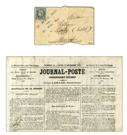 Etoile 5 / N° 37 Càd PARIS / R. DE BONDY 15 DEC. 70 Sur Enveloppe (manque 1 Rabat Au Verso) Avec Très Rare Griffe Linéai - Krieg 1870