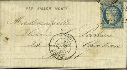 Etoile / N° 37 Càd PARIS (60) 22 DEC. 70 Sur Dépêche-ballon N° 16 Pour Brest, Au Verso Càd D'arrivée 25 DEC. 70. LE DELI - Krieg 1870