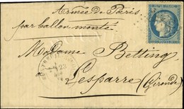 GC 2516 / N° 37 Càd MONTREUIL-S-BOIS (60) 23 DEC. 70 Sur Lettre Pour Lesparre. Au Recto, Mention Manuscrite '' Armée De  - War 1870