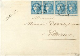 PC Du GC 2759 / N° 46 Bande De 4 (1 Ex Pd) Griffe Provisoire OUTARVILLE Sur Lettre 3 Ports Pour Pithiviers. Au Verso, Cà - War 1870