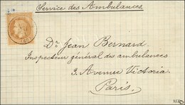 Càd De Rayon 6 PARIS 6 (60) 12 MAI 71 / N° 28 Sur Lettre De Paris De Pour Paris. Au Recto, '' Service Des Ambulances ''. - Guerre De 1870