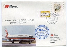 RC 6538 PORTUGAL 1989 1er VOL TAP LISBOA - TOULOUSE FRANCE FFC LETTRE COVER - Cartas & Documentos