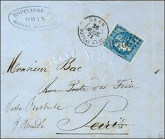 Lettre D'Oran Pour Paris Redirigée En Poste Restante à St Mandé. GC 2240 / N° 46 (pd) Càd ORAN / BATEAUX A VAP 26 AVRIL  - Guerre De 1870
