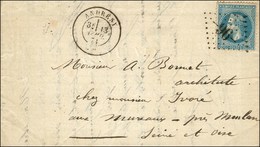 Lettre Avec Texte Daté De Paris Le 13 Avril 1871 Acheminée Hors De Paris Par Passeur Privé Et Remise Au Bureau D'Andrésy - War 1870