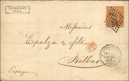 Lettre Avec Texte Daté De Paris Le 7 Avril 1871, Acheminée Par Passeur Privé Et Remise Au Bureau De St Denis Pour Bilbao - Krieg 1870