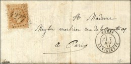 Lettre Avec Texte Daté D'Epone, Acheminée Jusqu'à Paris Par Passeur Privé Et Remise Au Bureau De La Villette. GC 4277 /  - War 1870