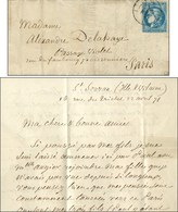 Lettre Avec Texte Daté De St Servan (Ille Et Vilaine) Le 22 Avril 1871 Acheminée Par Passeur Privé Jusqu'à Paris Et Remi - Krieg 1870