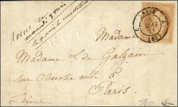 Lettre Avec Texte Daté De Chartres Le 28 Avril 1871 Acheminée Jusqu'à Paris Par Un Passeur Privé Et Remise Au Bureau Cen - War 1870