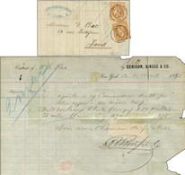 Lettre Non Affranchie De New York Datée Du 15 Avril 1871 Adressée Probablement Sous Double Enveloppe à Un Agent Chargé D - Krieg 1870