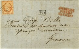 Ancre / N° 23 Càd CAPITOLE / * 1 OCT. 63 Sur Lettre De Marseille Pour Gênes, Cachet Très Rare Sur Les Voyages De 1863 Et - Schiffspost