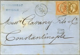 Càd CYDNUS / * 28 OCT. 65 / N° 13 Type II + 23 Sur Lettre De Marseille Pour Constantinople. Exceptionnelle Combinaison.  - Schiffspost