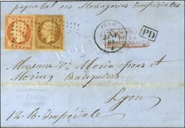 Ancre / N° 21 + 23 Càd PHASE / * 28 JANV. 64 Sur Lettre De Brousse Acheminée Jusqu'à Constantinople Pour Lyon, Au Recto  - Posta Marittima