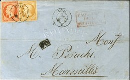 Càd SINAÏ / * 2 JUIN 57 (dateur échoppé) / N° 13 (filet Effleuré) + 16 Sur Lettre De Constantinople Pour Marseille. - TB - Posta Marittima