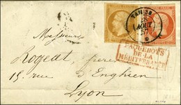 Càd TAMISE / * 28 AOUT 57 / N° 13 + 16 (filet Effleuré) Sur Lettre De Constantinople Pour Lyon. - SUP. - RR. - Schiffspost