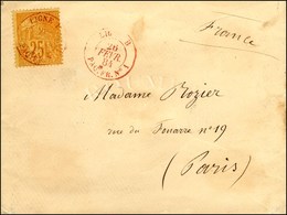 Càd Rouge LIGNE B / PAQ. FR. N° 1 / CG N° 53 Sur Lettre Pour Paris. 1884. - TB. - R. - Schiffspost