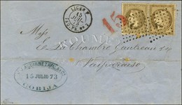 Ancre / N° 30 + 56 Càd LIGNE F / PAQ.FR. N° 2 15 JUIL. 73 Sur Lettre Avec Texte Daté De Sucre Le 28 Juin 1873 Acheminée  - Maritime Post