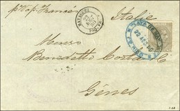 Cachet Bleu PUERTO RICO / TP Porto Rico Càd MAYAGUEZ / PAQ.FR. F Sur Lettre Pour L'Italie. 1880. - SUP. - RR. - Schiffspost