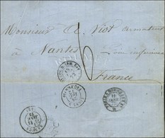 Càd COR. DES ARM. / LIG T PAQ FR N° 2 15 DEC. 72 Sur Lettre Datée De Mayotte Le 3 Décembre 1872 Pour Nantes, Au Verso Cà - Schiffspost