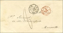 Càd Octo GRECE / PAQ.FR. U N° 4 14 JUIN 72 Sur Lettre Non Affranchie Pour Marseille Taxée 8, Au Recto Càd D'entrée Rouge - Posta Marittima