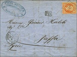 Ancre  / N° 23 Càd LIGNE V / PAQ. FR. N° 3 Sur Lettre De Marseille Pour Jaffa. Exceptionnelle Destination. 1867. - TB /  - Schiffspost