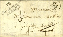 13 / Cambremer / LISIEUX Dateur A 1828. Au Verso, Deb. 74 / ROUEN. - SUP. - R. - 1801-1848: Précurseurs XIX