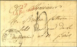 Cursive Rouge 27 / La Bazoche Càd T 11 BROU (27) Taxe Tampon 4. 1834. - SUP. - 1801-1848: Vorläufer XIX