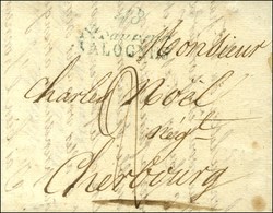 48 / St Sauveur / VALOGNES Bleu Sur Lettre Avec Texte Daté 1820. - TB. - R. - 1801-1848: Vorläufer XIX