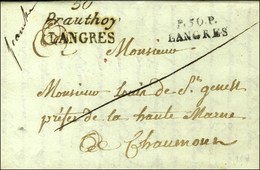 50 / Prauthoy / LANGRES + P. 50. P. LANGRES Sur Lettre Avec Texte Daté 1819. - SUP. - R. - 1801-1848: Vorläufer XIX