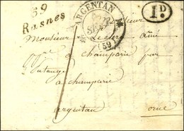 59 / Rasnes Càd T 12 ARGENTAN (59) Sur Lettre Locale. 1832. - SUP. - 1801-1848: Precursori XIX