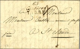 63 / Cauteres / TARBE Sur Lettre Avec Texte Daté 1822. - SUP. - 1801-1848: Vorläufer XIX