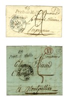 Lot De 2 Lettres Avec Cursives 65 / Prats De Mollo : 1 Avec Boite Rurale M '' La Manere '' 1839 Et L'autre Càd T 13 Bleu - 1801-1848: Precursori XIX