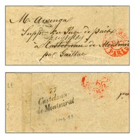 77 / Puicelcy Sur Bande D'imprimé. Au Verso, 77 / Castelnau- / De Montmiral. - TB. - R. - 1801-1848: Precursors XIX
