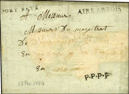 AIRE ARTOIS + PORT PAYE (L N° 5) Sur Lettre Avec Adresse Chlorée Mais Belle Frappe. 1784. - TB . - R. - Other & Unclassified